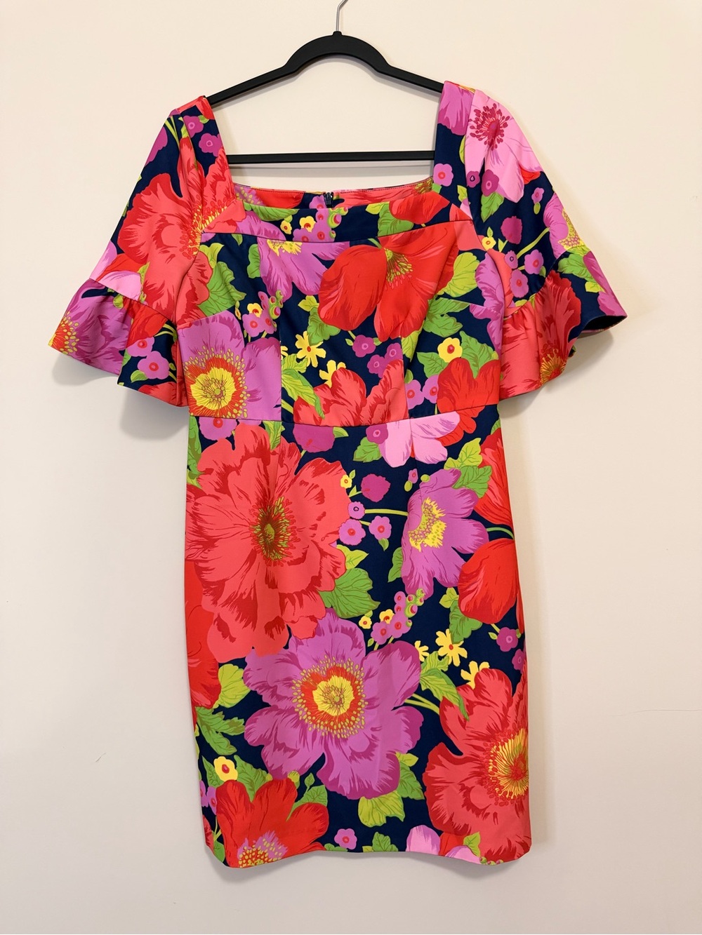 trina by Trina Turk Kanan Square Neck Floral Knee Length Dress - Size 8 - EUC - Picture 2 of 5
